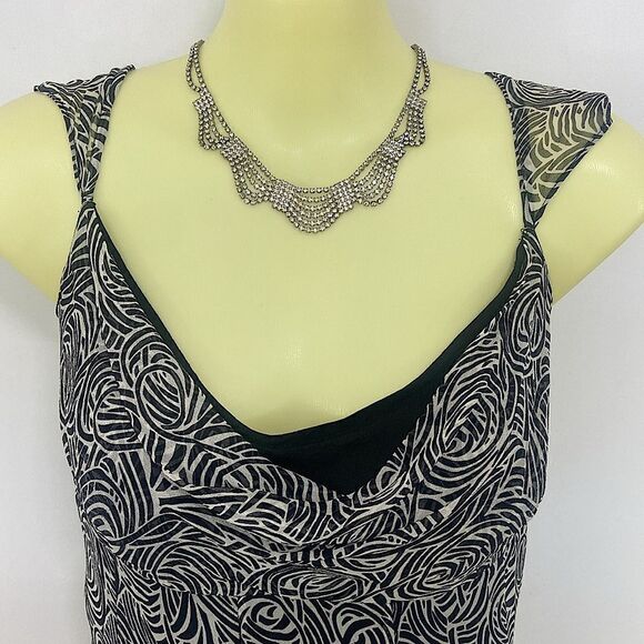 BCBG Dress Geometric Drop Waist Panel Skirt Silk Sz 6 Excellent - Picture 2 of 8